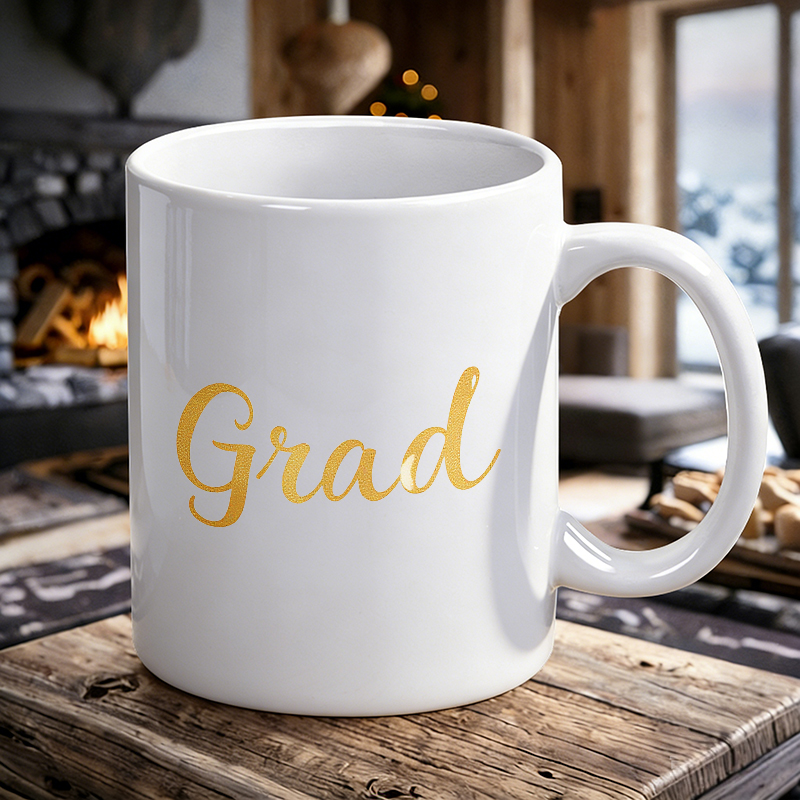 Coffee Tea Font - Mug keramik 'Grad' dengan tulisan tangan
