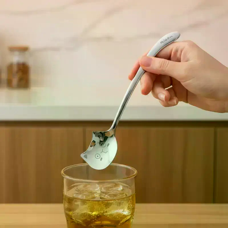 Coffee Tea Uses - Sendok Kucing Lucu dari Baja Tahan