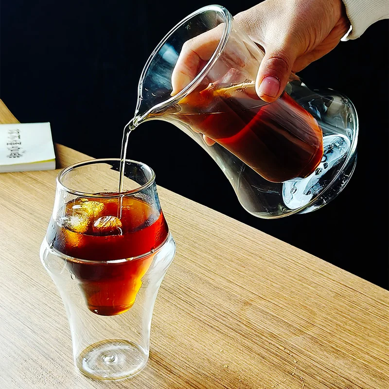 Espresso Cup Saucer - Gelas Kopi Espresso Dinding Ganda Transparan