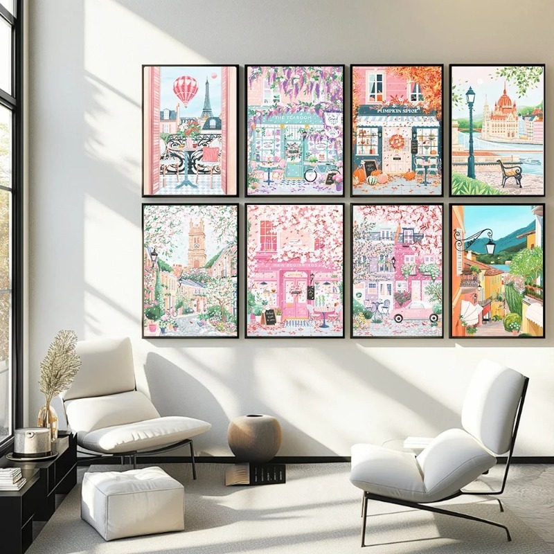 Coffee Tea Home - Poster Perjalanan Paris London Hongaria dan
