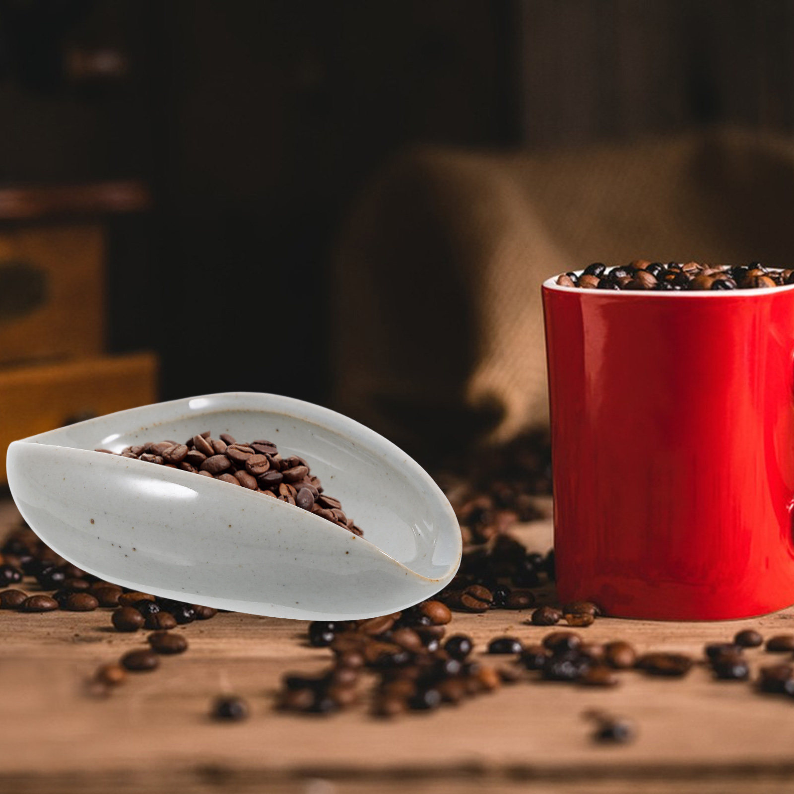 Coffee Tea And Leaf - Nampan Dosis Biji Kopi Keramik, Cangkir