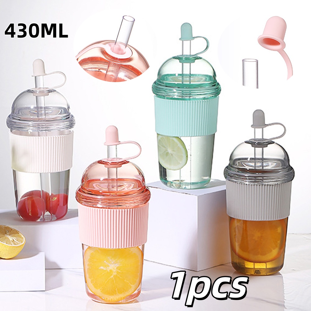 Coffee Tea Jars - 1 Buah 430Ml Cangkir Jerami Lipat