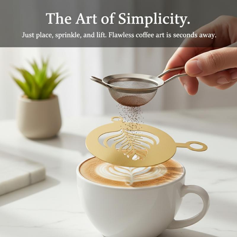 Coffee Stencil Art - 4Pcs Set Stencil Kopi Stainless Steel