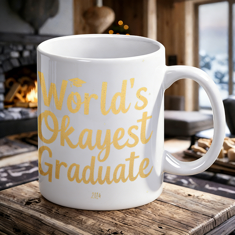 Coffee Tea Font - Mug keramik dengan tulisan lucu berlapis