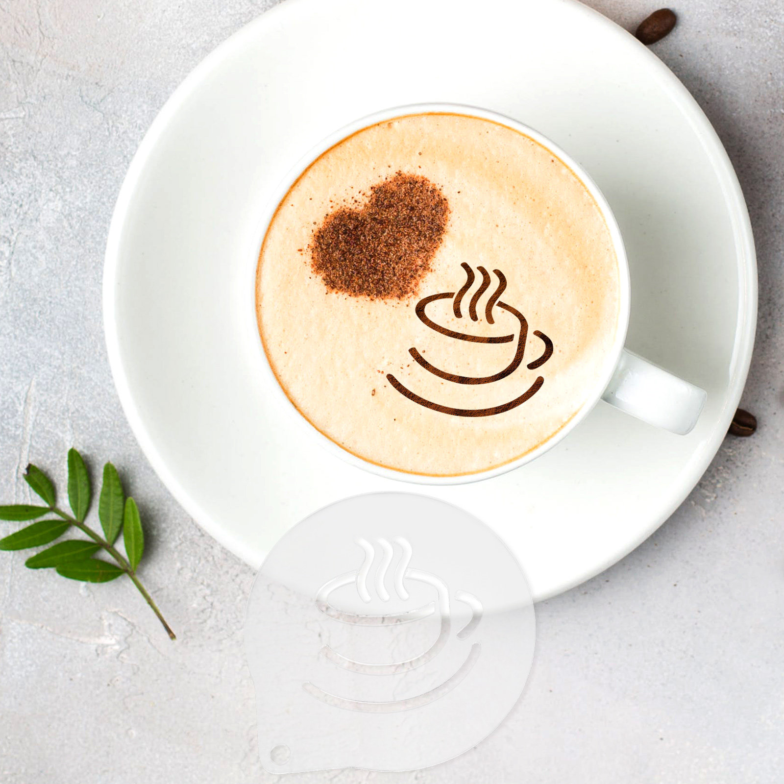 Coffee Stencil Art - Stensil Kopi Akrilik Ringan untuk Seni