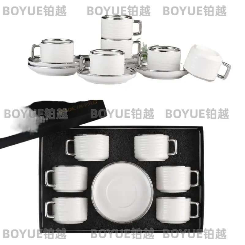 Coffee Tea Home - Set Cangkir dan Piring Kopi Keramik