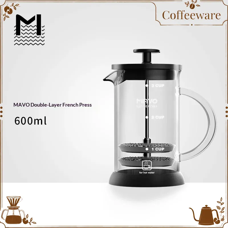 Coffee Tea Home - MAVO French Press Coffee Maker Double