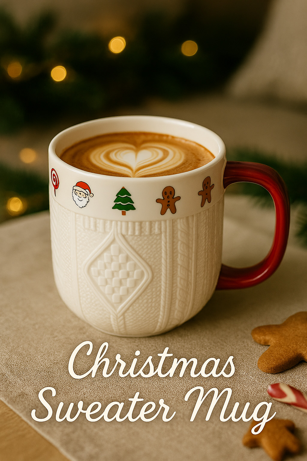 Coffee Tea Festival - Mug Keramik Sweater Natal 380ml dengan