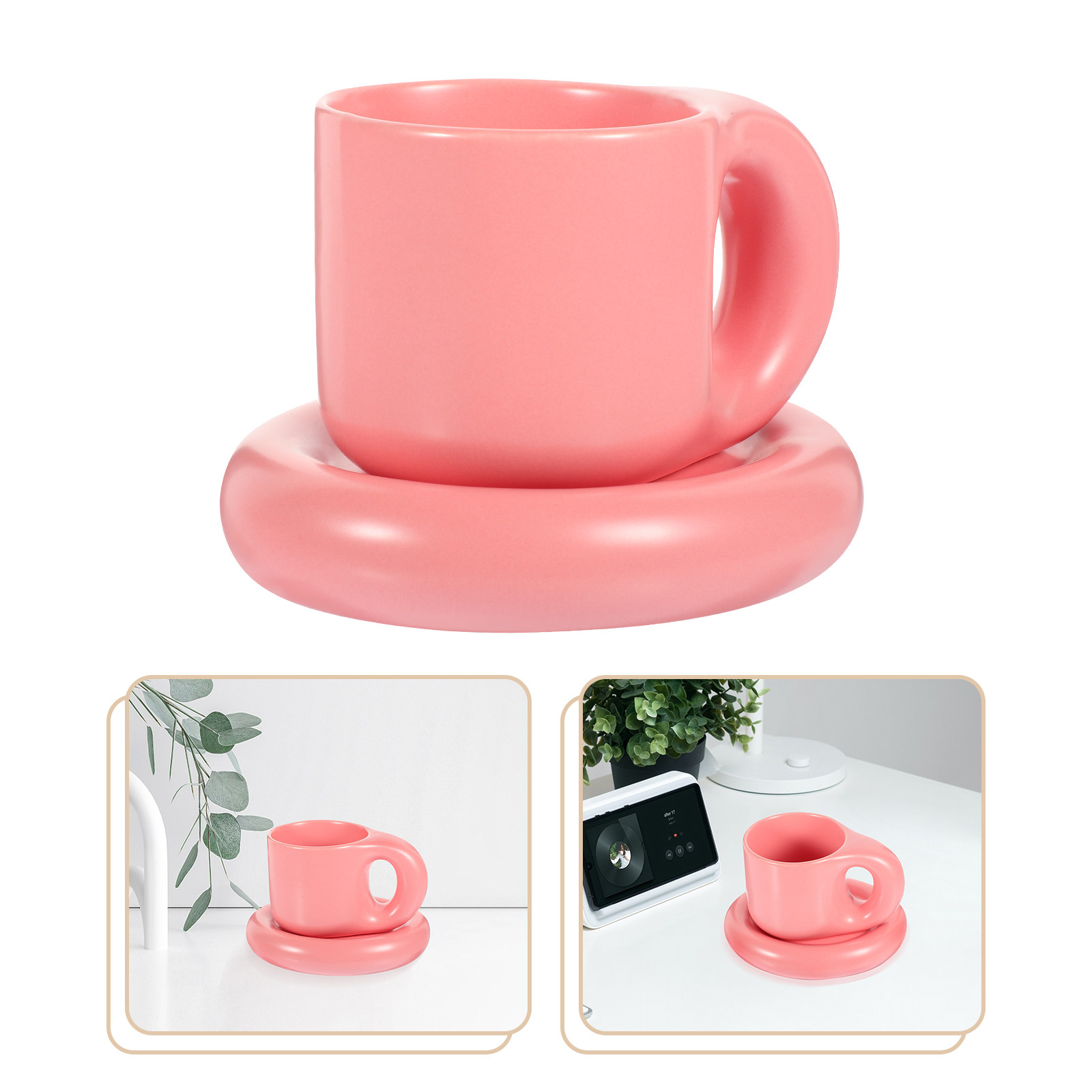 Coffee Tea Home - Set Cangkir Kopi Keramik dengan Piring