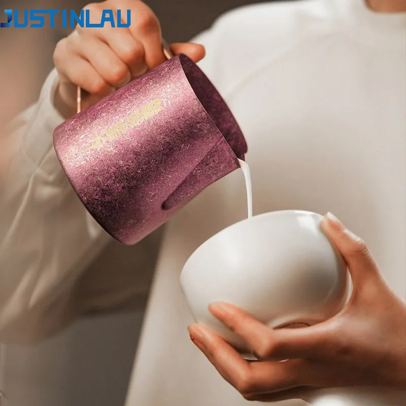 Barista Milk Jug - JUSTINLAU 600ml Pitcher Susu Titanium Murni