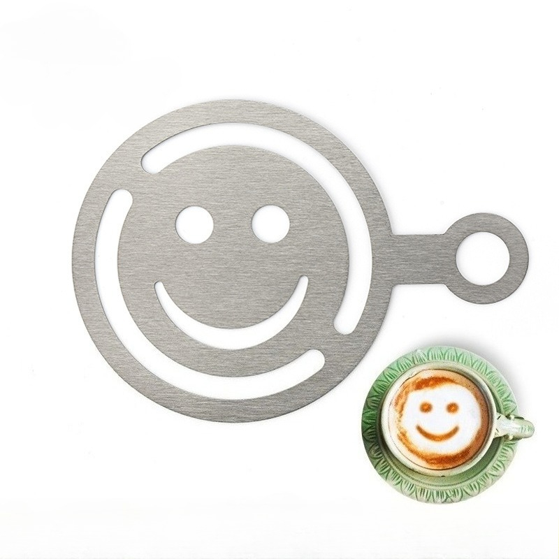 Coffee Stencil Art - Stensil seni latte baja tahan karat,