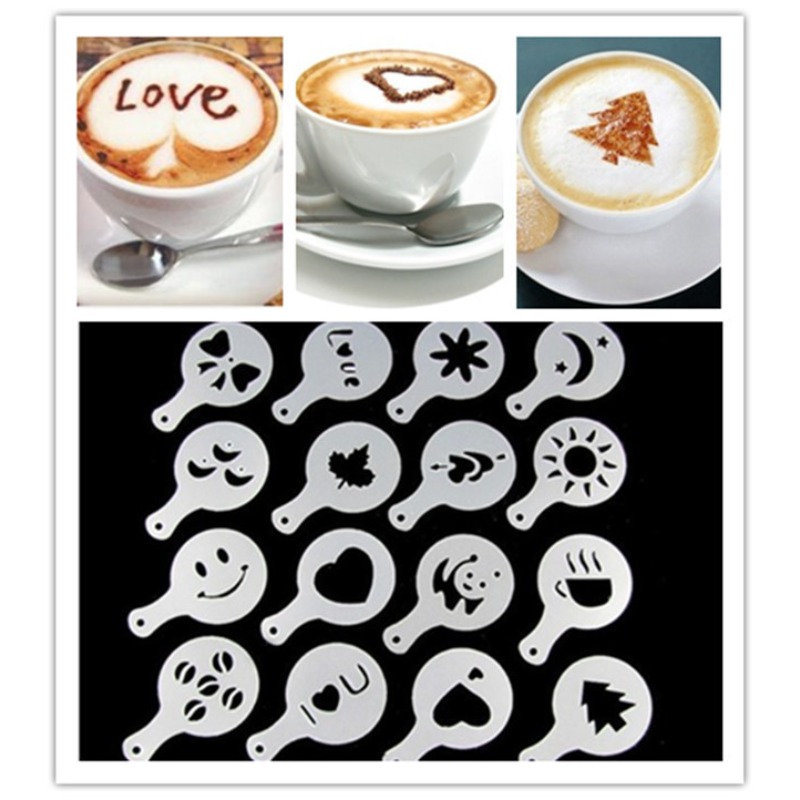Coffee Stencil Art - 16 Buah Stensil Seni Kopi Alat