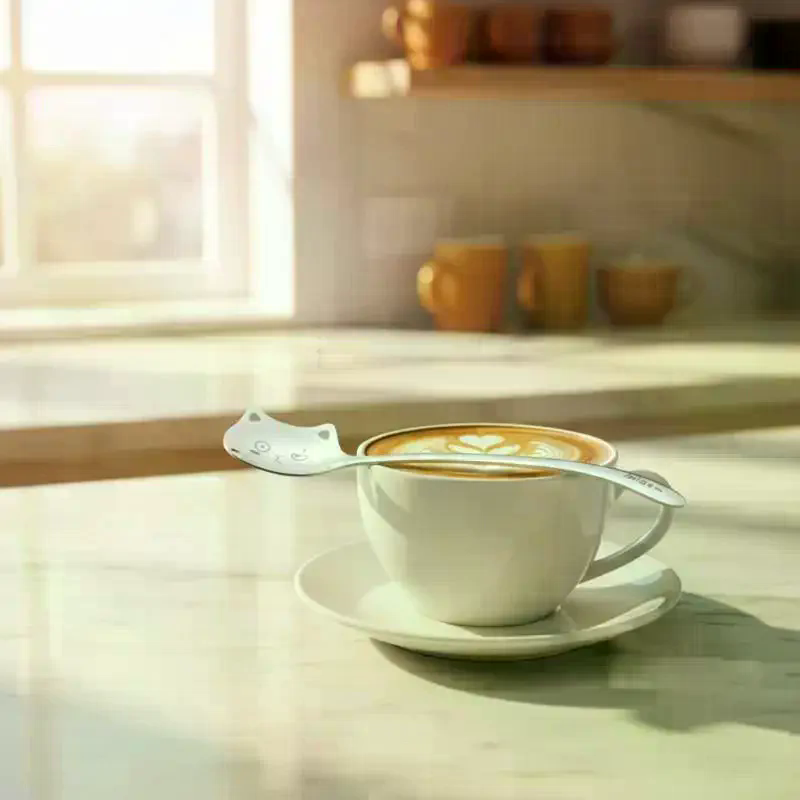 Sendok Kucing Lucu dari Baja T - Coffee Tea Uses ulasan dan harga