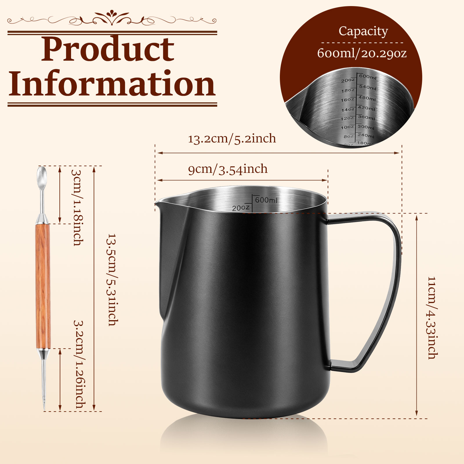 600ml Jug Pembuat Busa Susu St - Barista Milk Jug ulasan dan harga