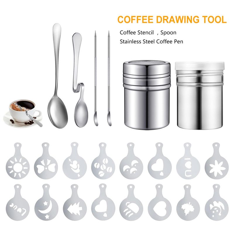 22PCS Stensil Dekorasi Kopi ya - Coffee Stencil Art ulasan dan harga