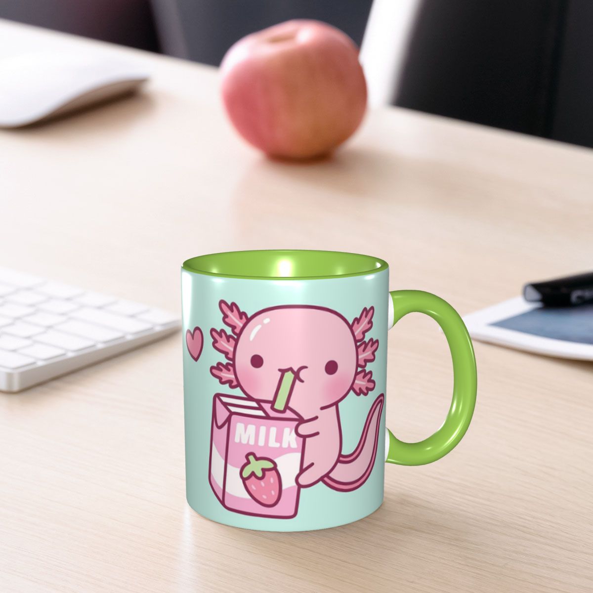 Mug Keramik Doodle Axolotl Luc - Coffee Tea Love ulasan dan harga