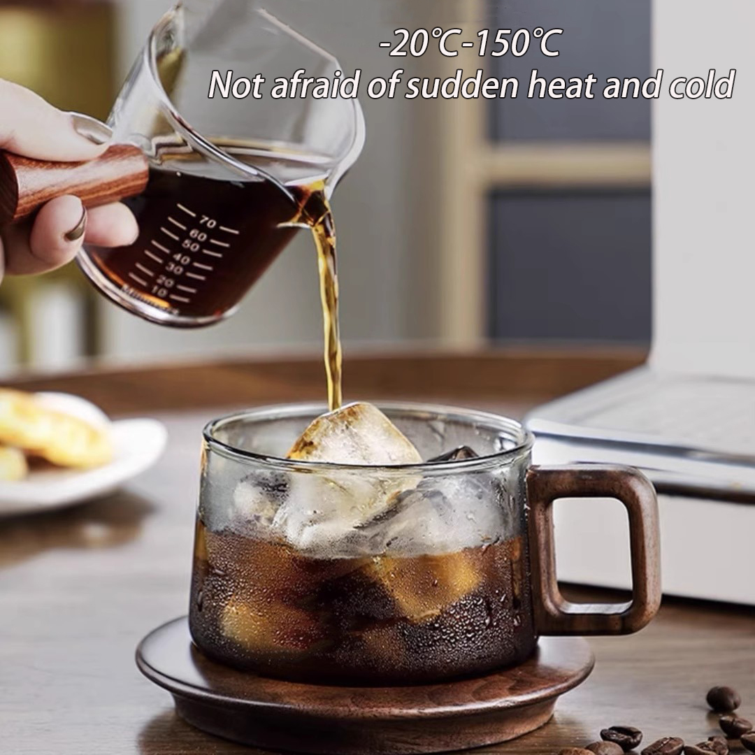 Mug Kopi Gagang Kayu dengan Se - Espresso Cup Saucer ulasan dan harga