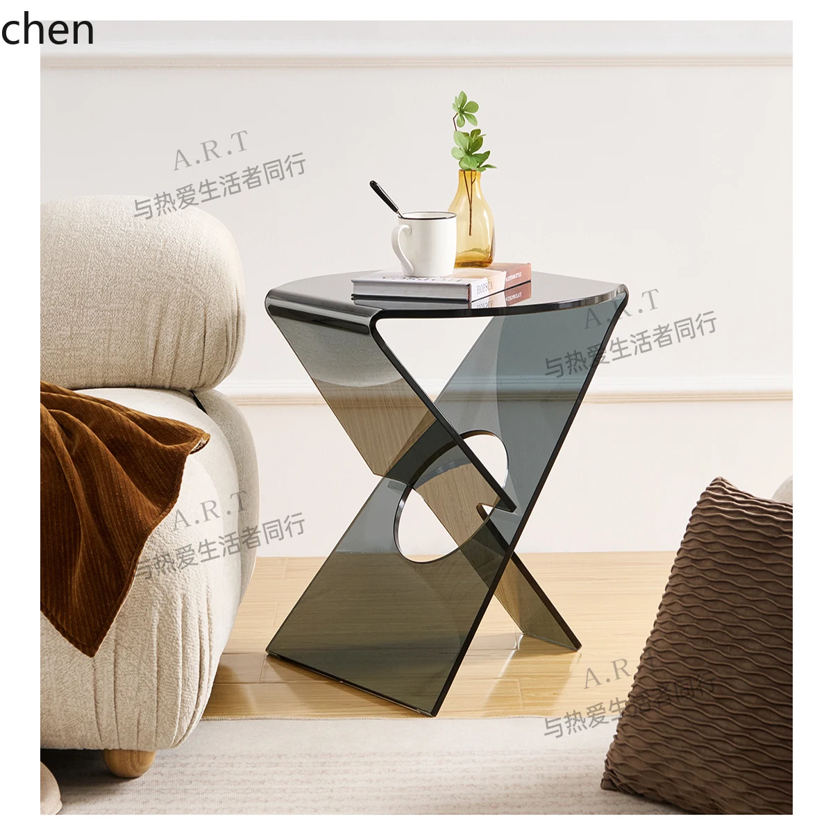 W5.19 Meja Kopi Kaca Kreatif M - Coffee Tea Home ulasan dan harga