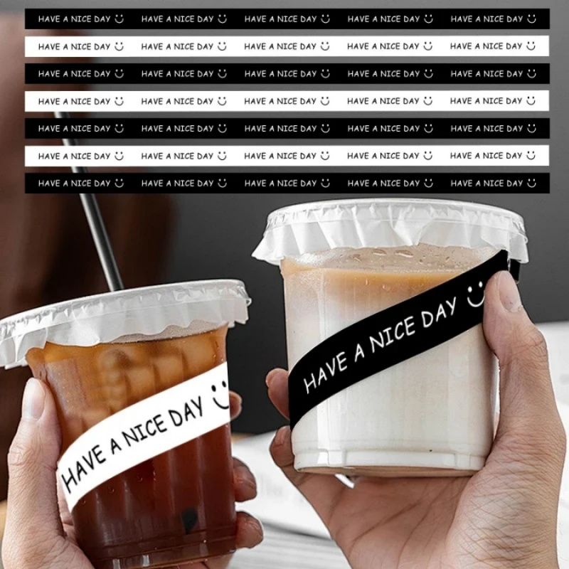 100 Buah Stiker Penyegel Wajah - Coffee Tea Paper Cups ulasan dan harga