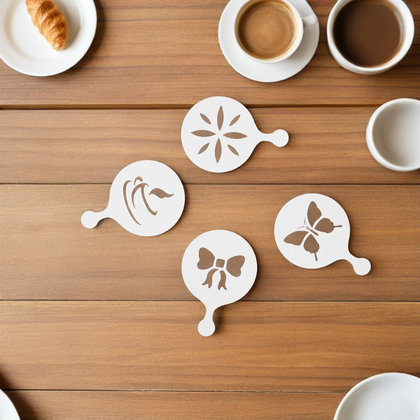 8Pcs Stensil Seni Latte Kopi,  - Coffee Stencil Art ulasan dan harga