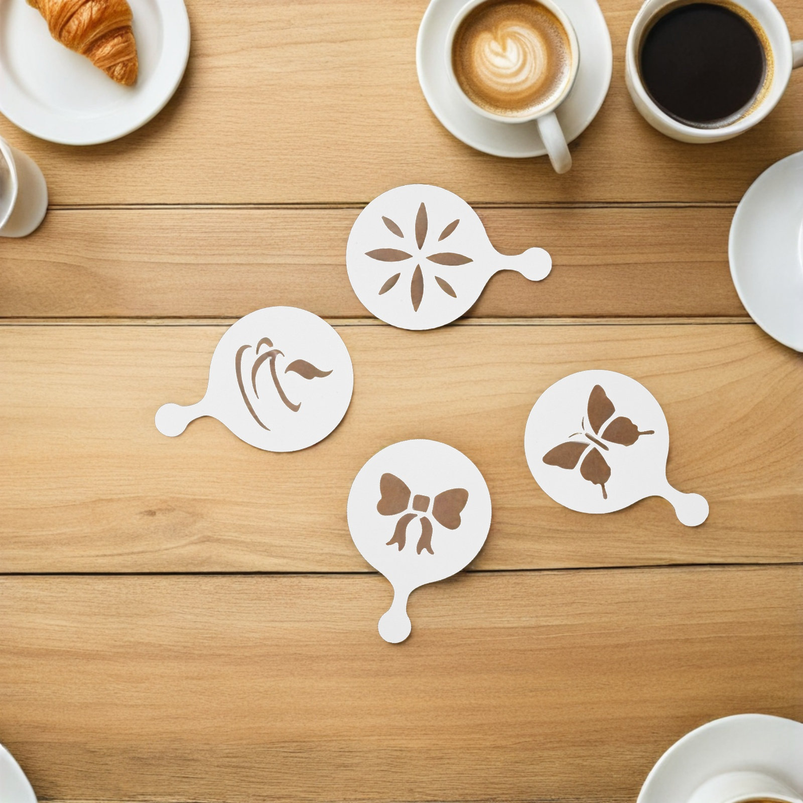 8Pcs Stensil Seni Latte Kopi,  - Coffee Stencil Art ulasan dan harga