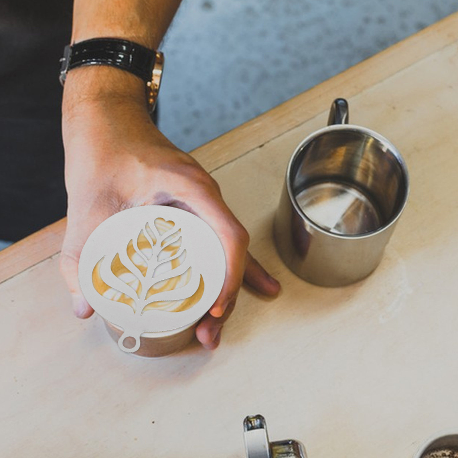 4 Buah Stensil Kopi Baja Tahan - Coffee Stencil Art ulasan dan harga