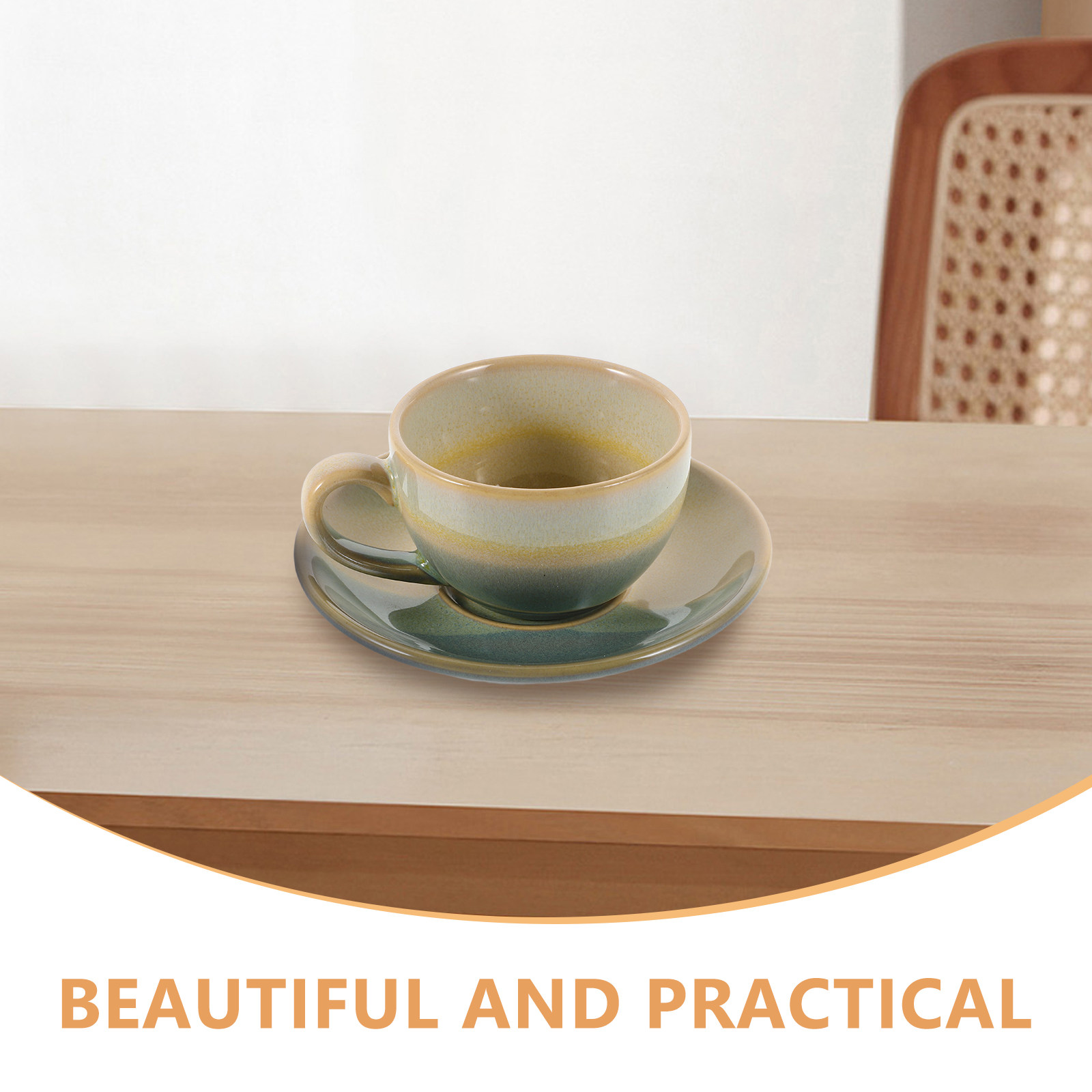 1 Set Cangkir Kopi Keramik Vin - Espresso Cup Saucer ulasan dan harga