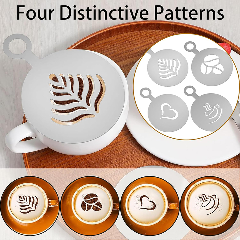 4 Pcs Set Stensil Kopi Stainle - Coffee Stencil Art ulasan dan harga