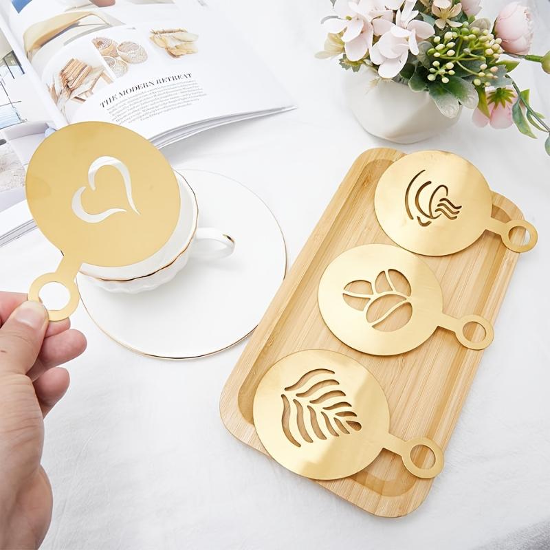 4 Buah/Set Stensil Seni Bertem - Coffee Stencil Art ulasan dan harga