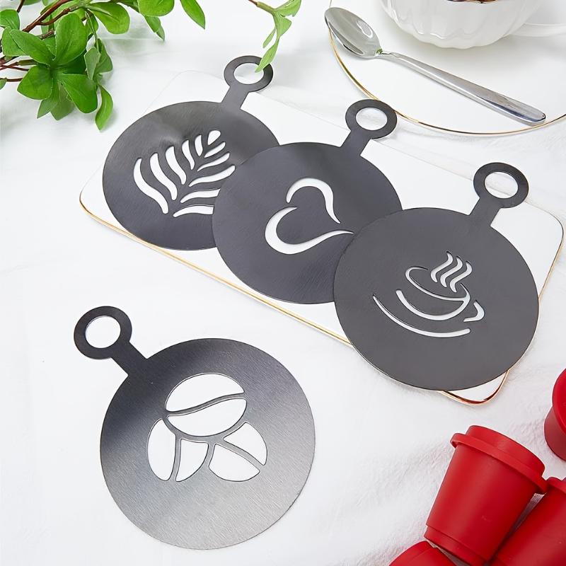 4 Buah/Set Stensil Seni Bertem - Coffee Stencil Art ulasan dan harga