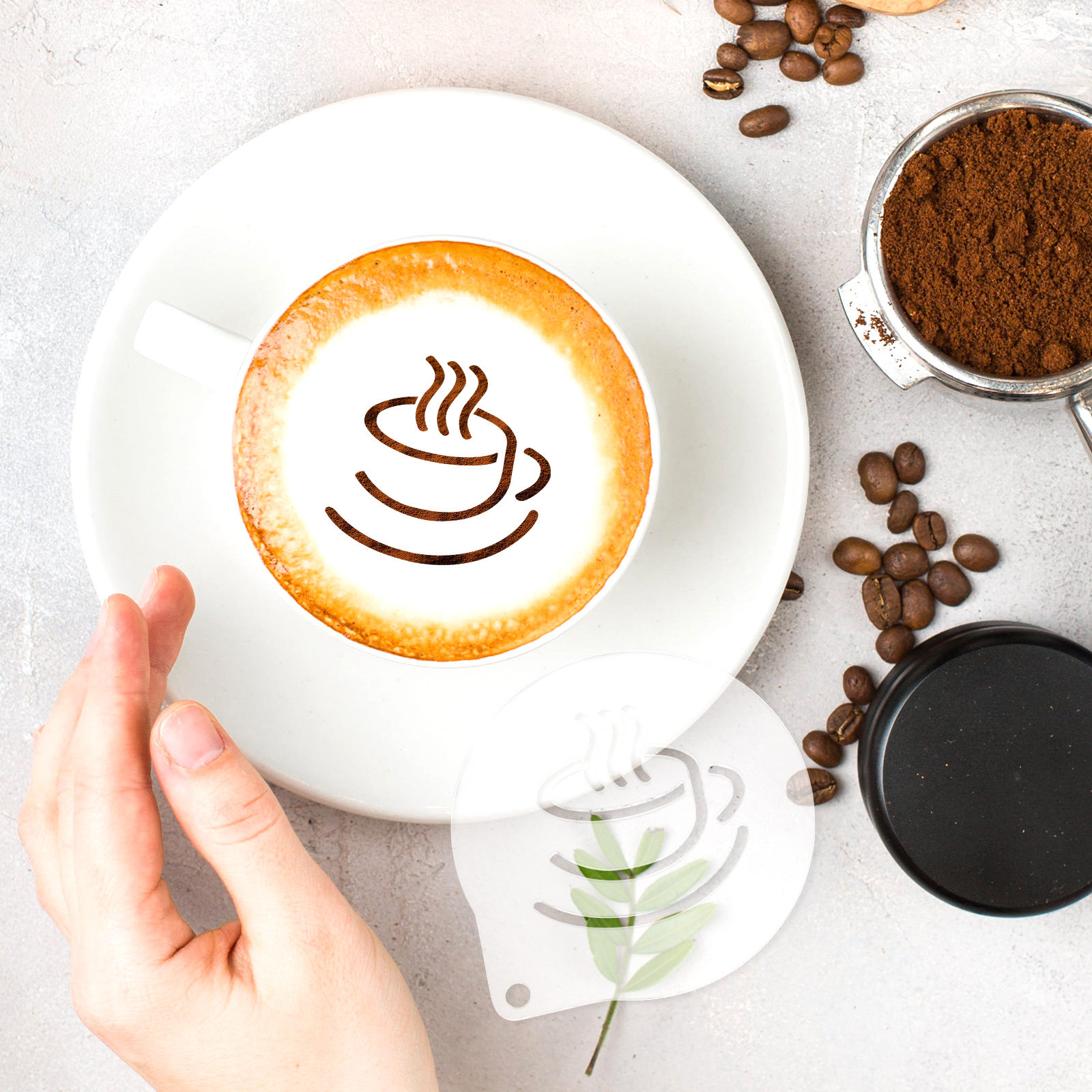 Stensil Kopi Akrilik Ringan un - Coffee Stencil Art ulasan dan harga