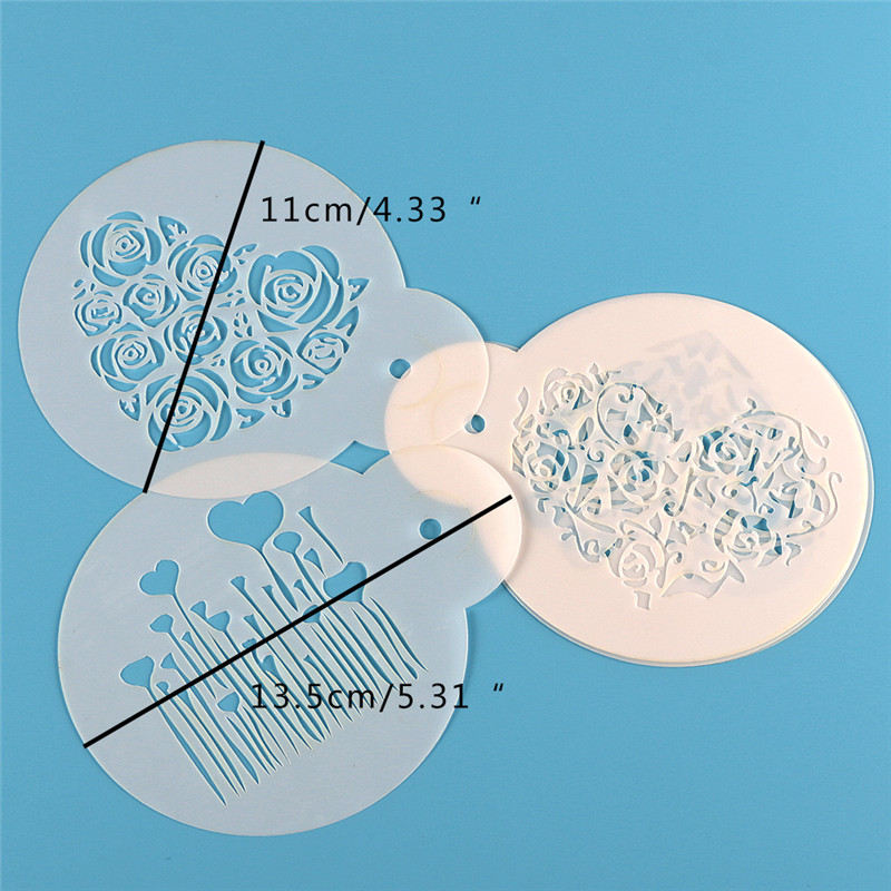 Aomily 6 buah/Set Hari Valenti - Coffee Stencil Art ulasan dan harga