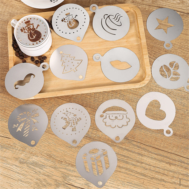 12 buah cetakan stensil Barist - Coffee Stencil Art ulasan dan harga