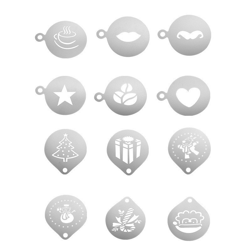 12 buah cetakan stensil Barist - Coffee Stencil Art ulasan dan harga
