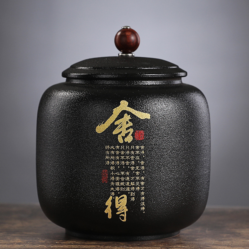Keramik Hitam Kaleng Teh Terse - Coffee Tea Font ulasan dan harga