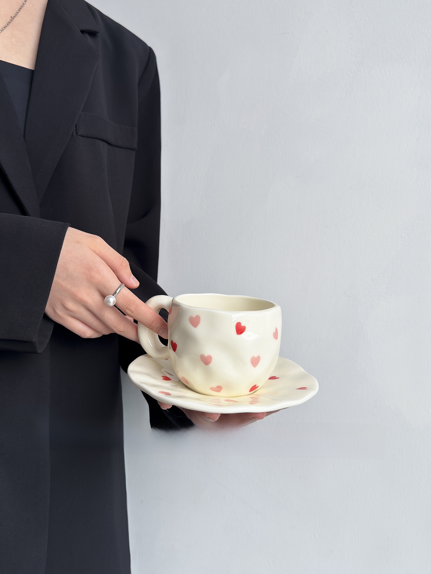Set Cangkir Kopi dan Piring Or - Coffee Tea Love ulasan dan harga