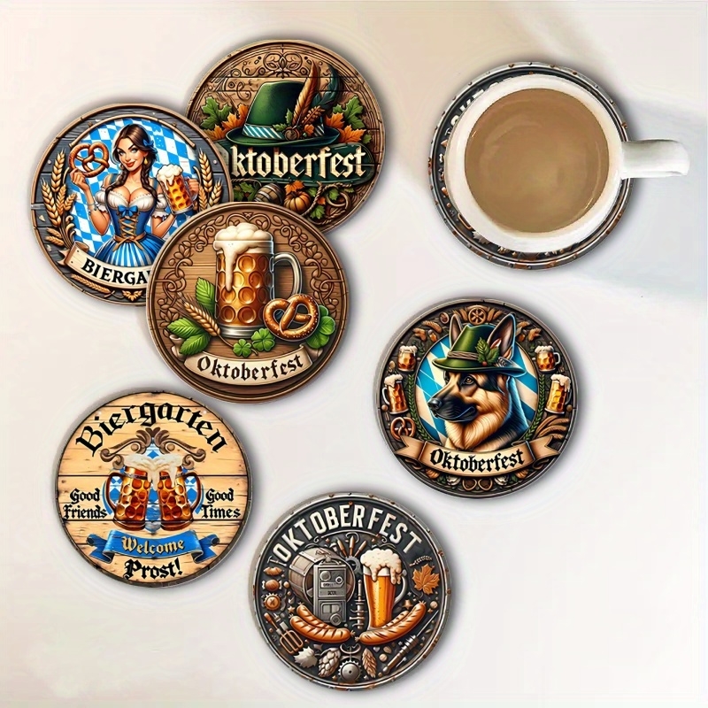 6pcs Tatakan Gelas Kayu Vintag - Coffee Tea Festival ulasan dan harga