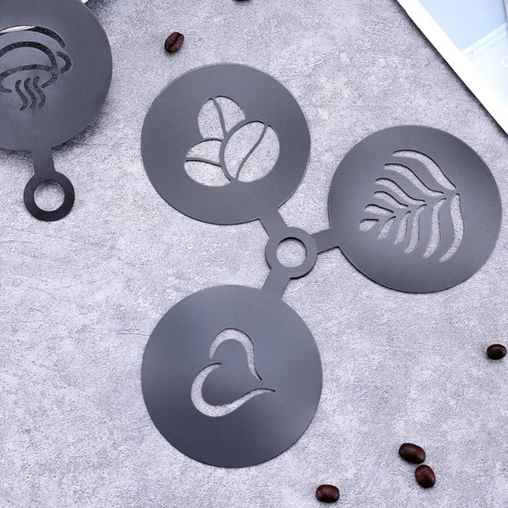 4 Buah Stensil Kopi Latte Baja - Coffee Stencil Art ulasan dan harga