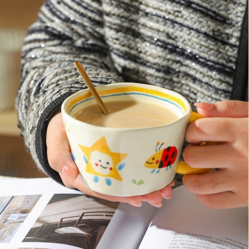 Mug keramik lukisan tangan ind - Coffee Tea Love ulasan dan harga