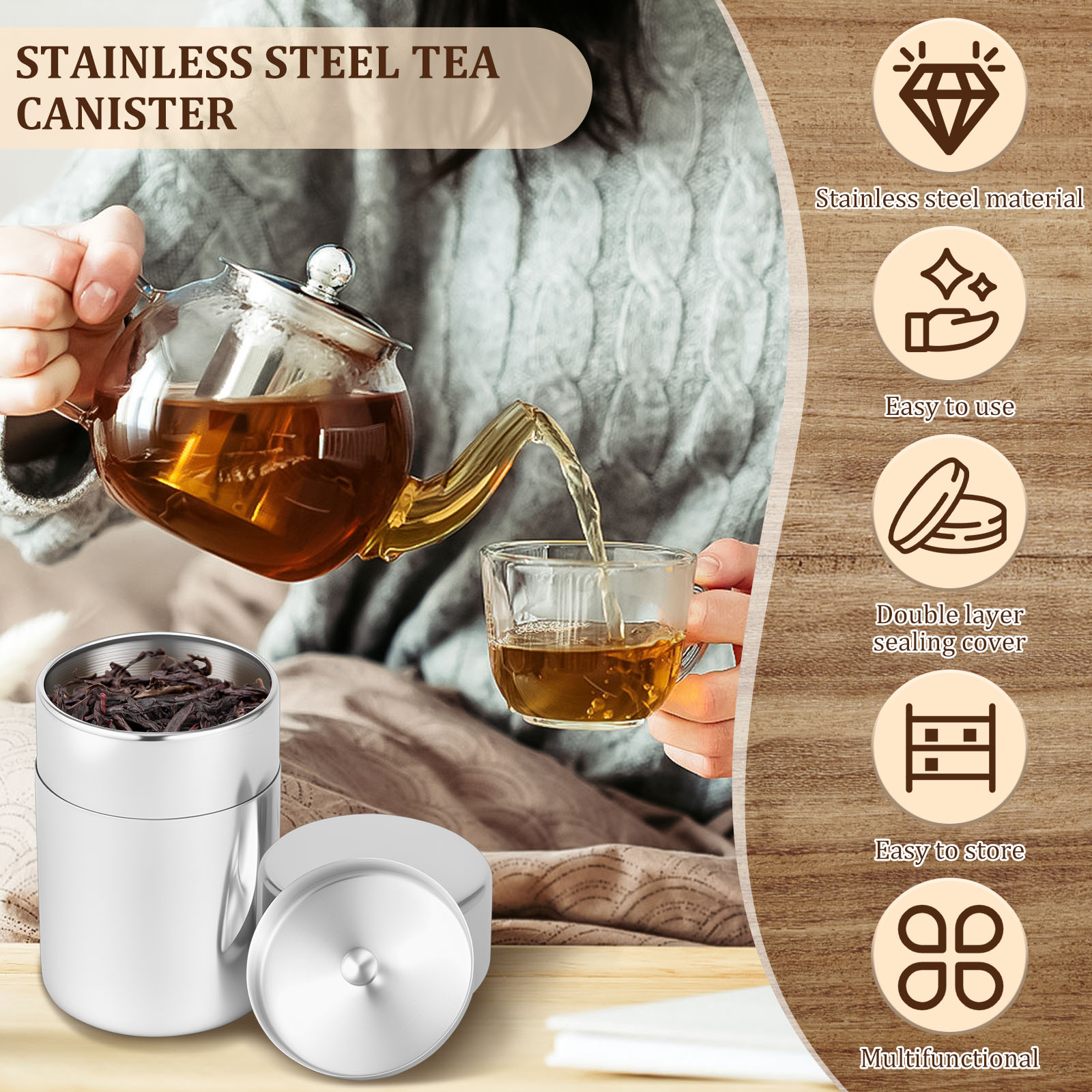 Kaleng Kaleng Daun Teh Baja Ta - Coffee Tea Bean Leaf ulasan dan harga