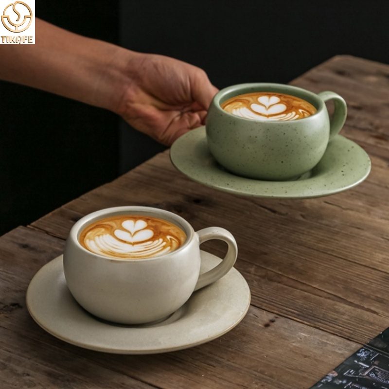 280ML Cangkir Kopi Keramik Vin - Espresso Cup Saucer ulasan dan harga
