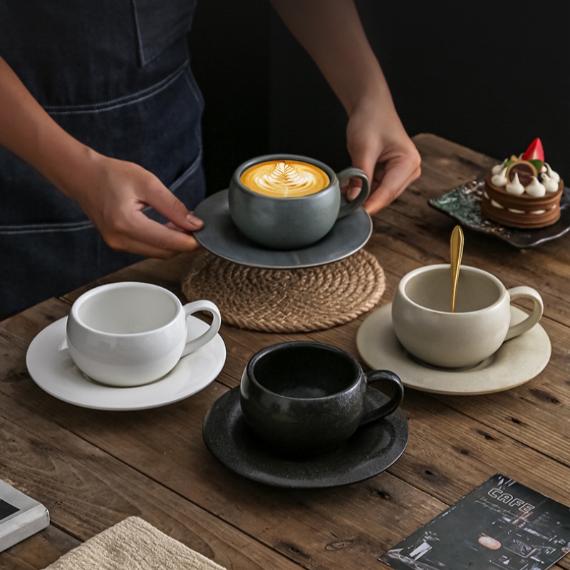 280ML Cangkir Kopi Keramik Vin - Espresso Cup Saucer ulasan dan harga