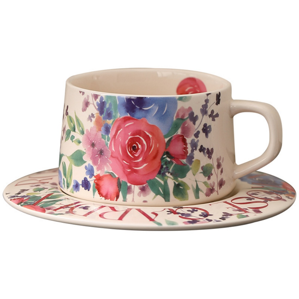 Cangkir Kopi Motif Bunga Vinta - Espresso Cup Saucer ulasan dan harga
