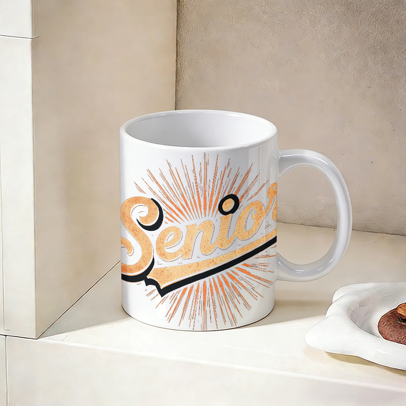 Mug Keramik 'Senior' Motif Sin - Coffee Tea Font ulasan dan harga