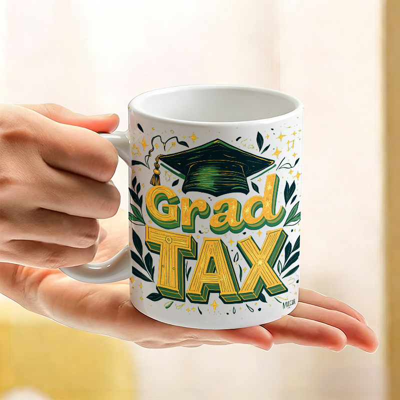 Mug Keramik 'Grad TAX' dengan  - Coffee Tea Font ulasan dan harga