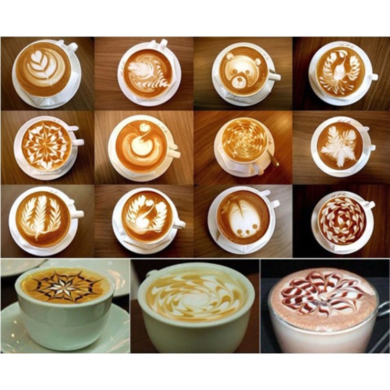 16 Buah Stensil Seni Kopi Alat - Coffee Stencil Art ulasan dan harga