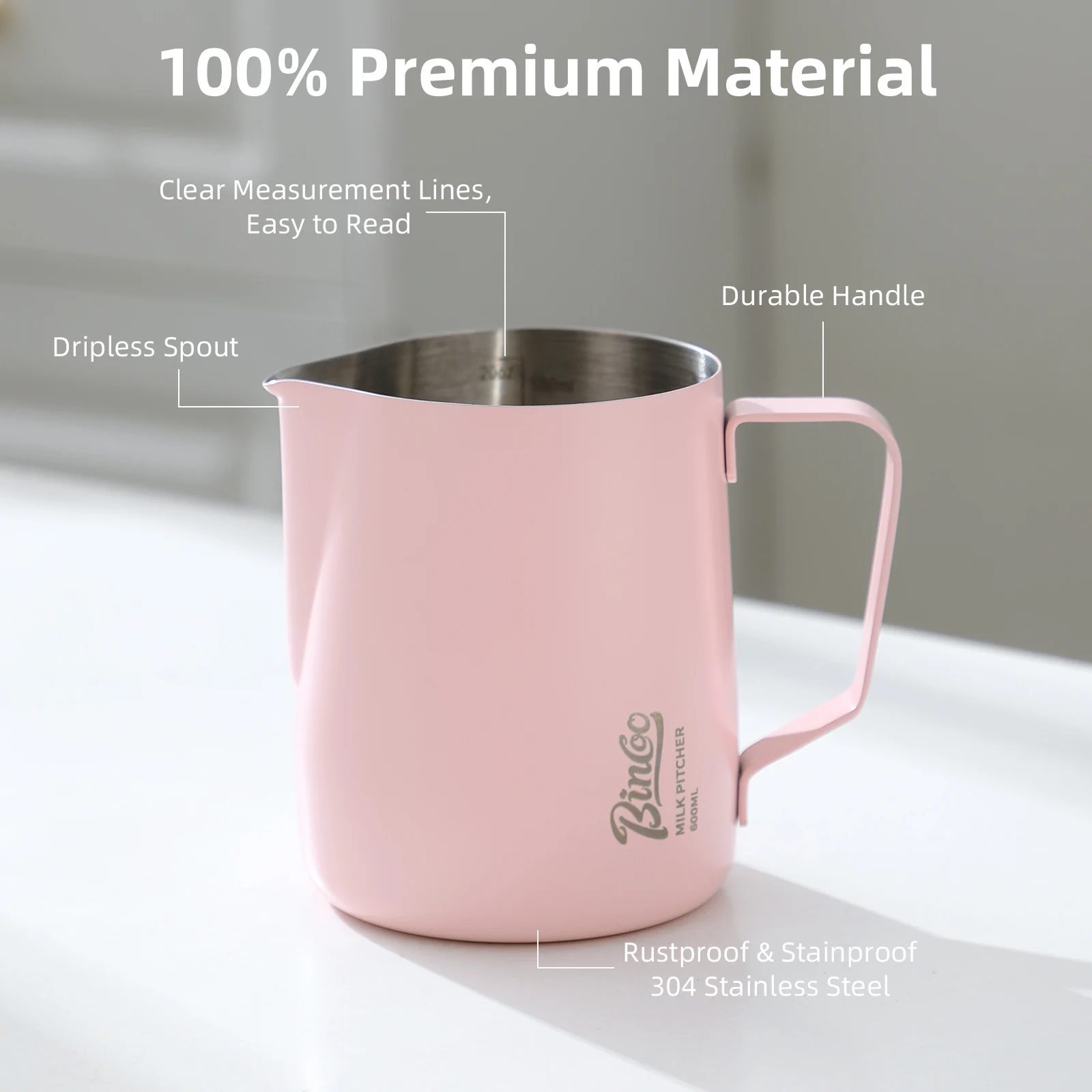 BINCOO 350/600ML Kendi Teko Bu - Barista Milk Jug ulasan dan harga